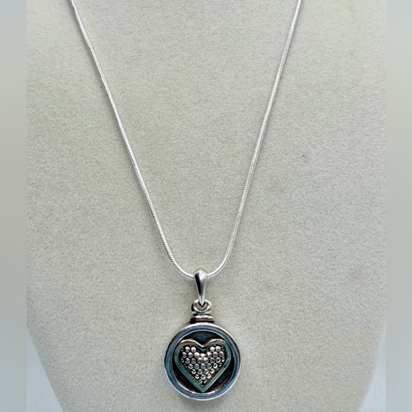 LAGOS Caviar 925 Silver& 750 Round Heart Locket Pendant Necklace 18